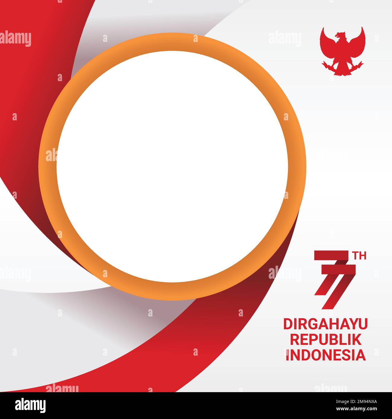 Indonesia Independence Day Twibbon Concept with Logo - Social Media Post - Vector Illustration Illustrazione Vettoriale