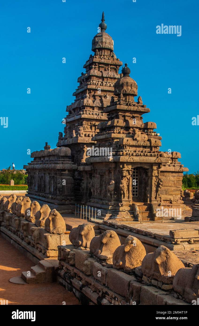 Mahabalipuram Tempio di pietra Foto Stock