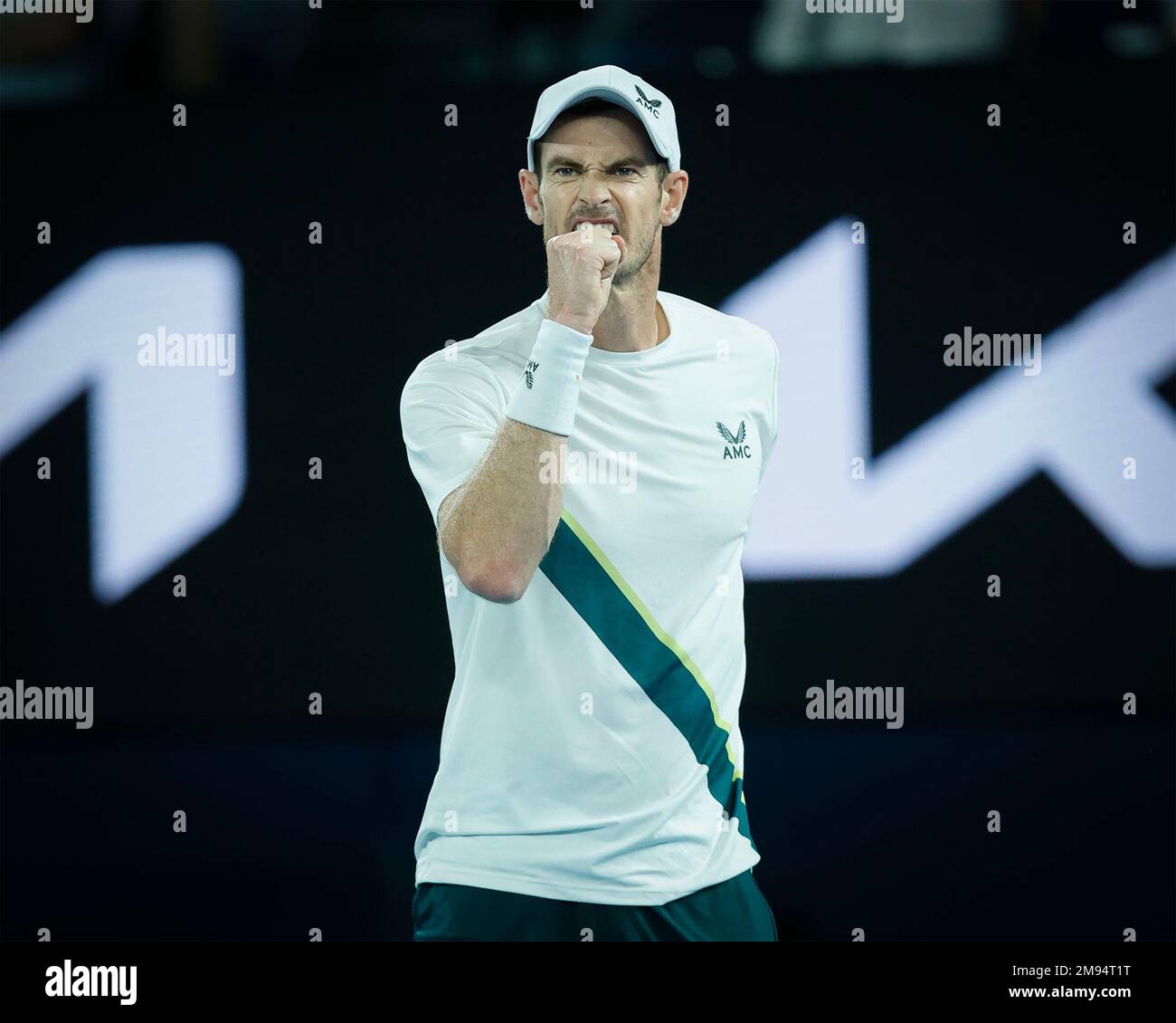 Melbourne, Australia. 17th. Gennaio 2023. Andy Murray, tennista inglese, festeggia il torneo Australian Open di Melbourne Park martedì 17 gennaio 2023. © Juergen Hasenkopf / Alamy Live News Foto Stock