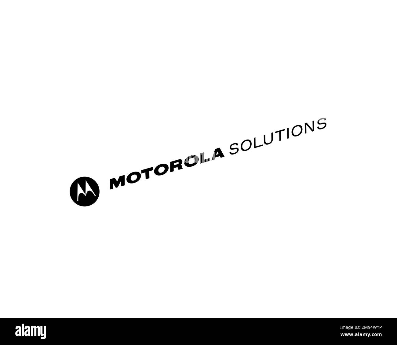 Motorola Solutions, logo ruotato, sfondo bianco Foto Stock