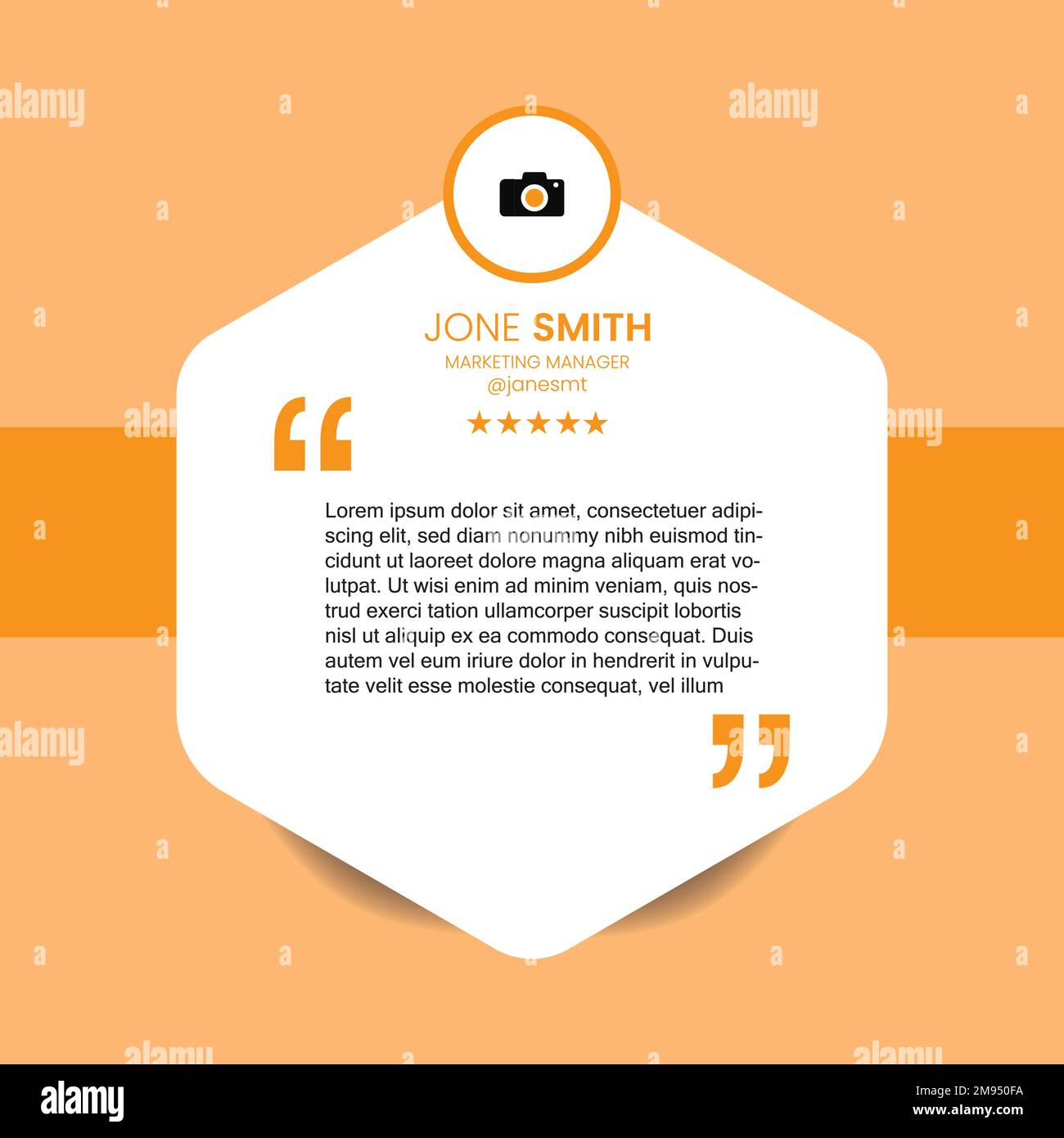 Feedback dei clienti modello di banner Web per post sui social media testimonial. Modello dei social media per il feedback dei clienti. Illustrazione Vettoriale