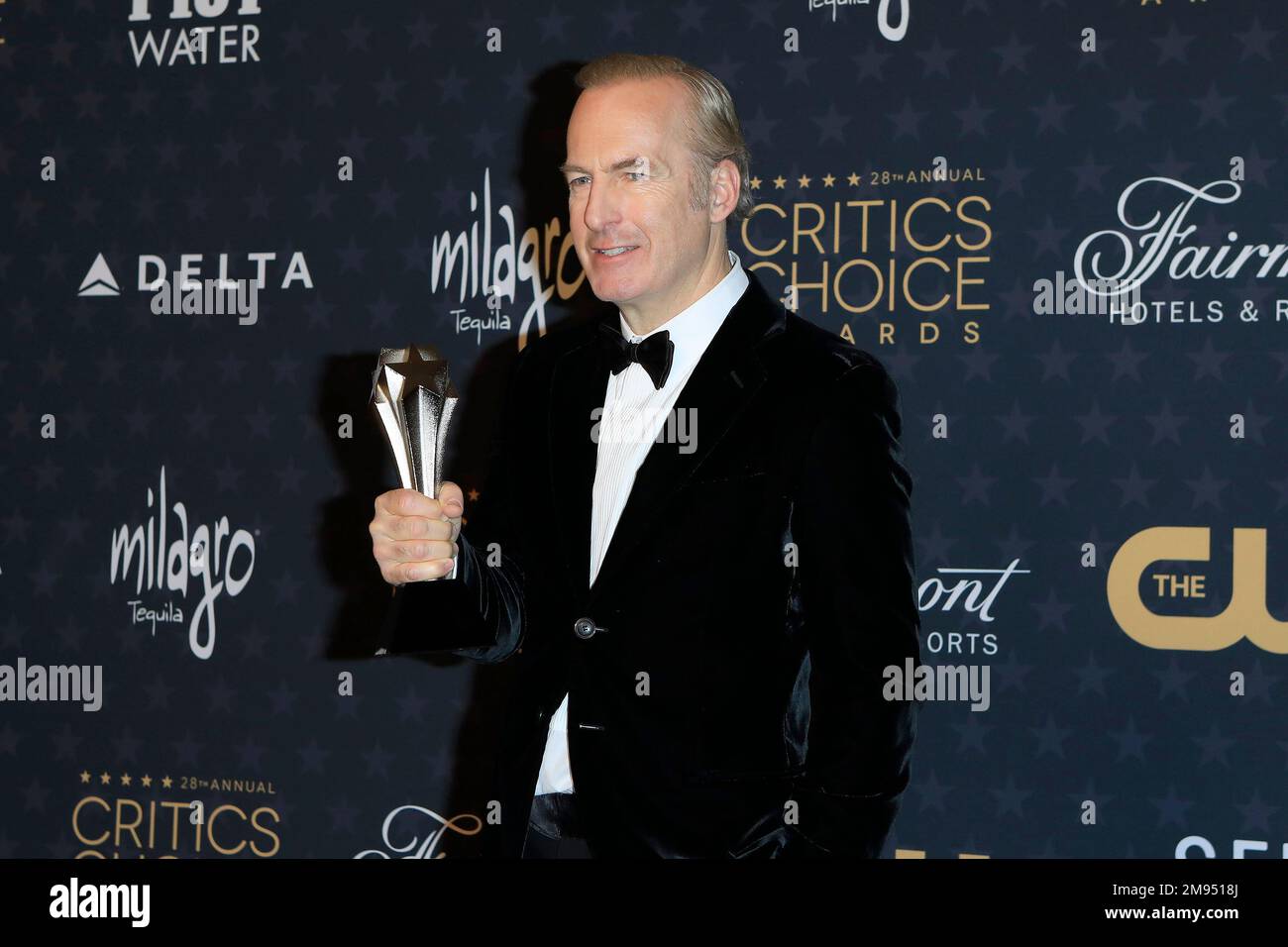 7 gennaio 2023, Los Angeles, California, USA: LOS ANGELES - 15 GENNAIO: Bob Odenkirk nella sala stampa al 28th° Annual Critics Choice Awards del Fairmont Century Plaza il 15 gennaio 2023 a Los Angeles, California. (Credit Image: © Nina Prommer/ZUMA Press Wire) SOLO PER USO EDITORIALE! Non per USO commerciale! Foto Stock