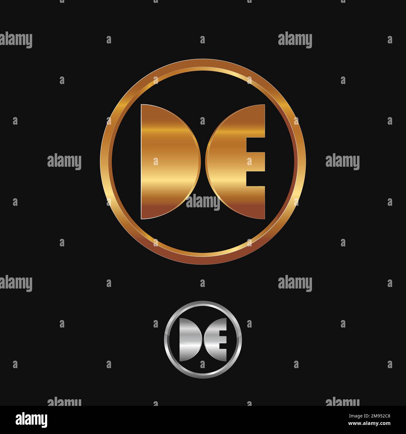 Logo automobilistico in oro e argento con un concetto elegante e lussuoso. Illustrazione Vettoriale