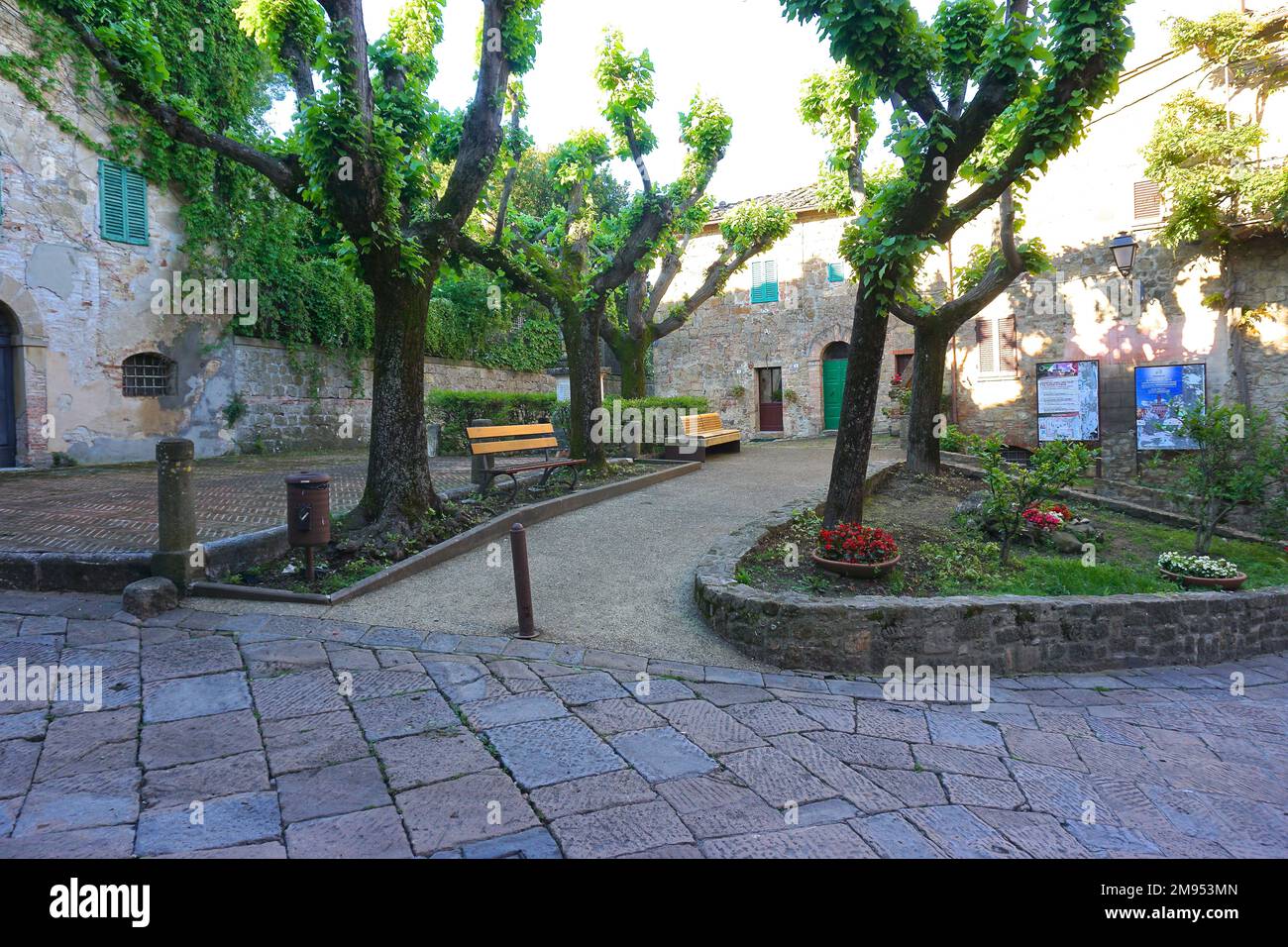 Parco cittadino di Monticchielo, Italia Foto Stock