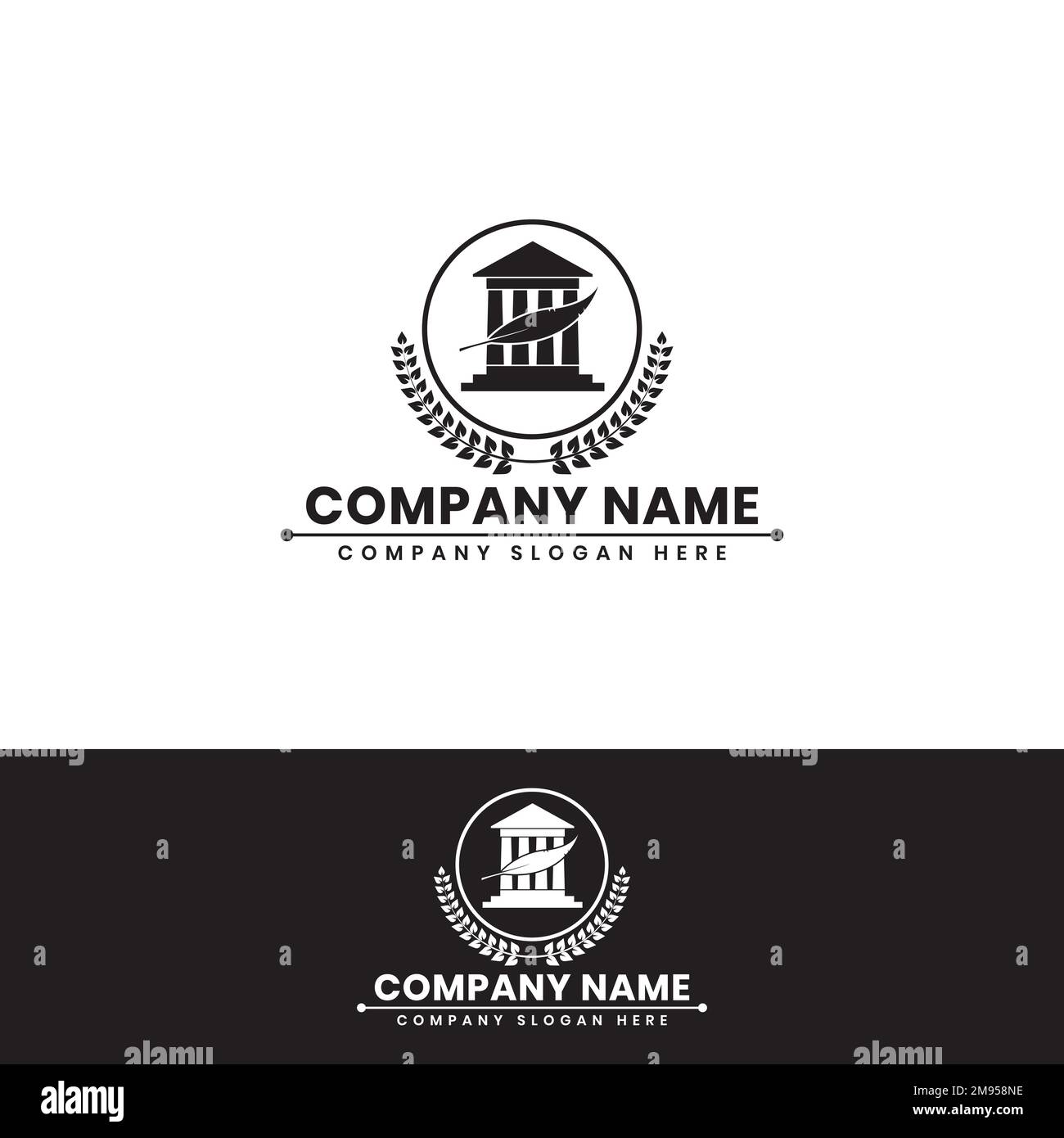 Logo di procuratore e procuratore, semplice e grassetto adatto al logo aziendale. Illustrazione Vettoriale
