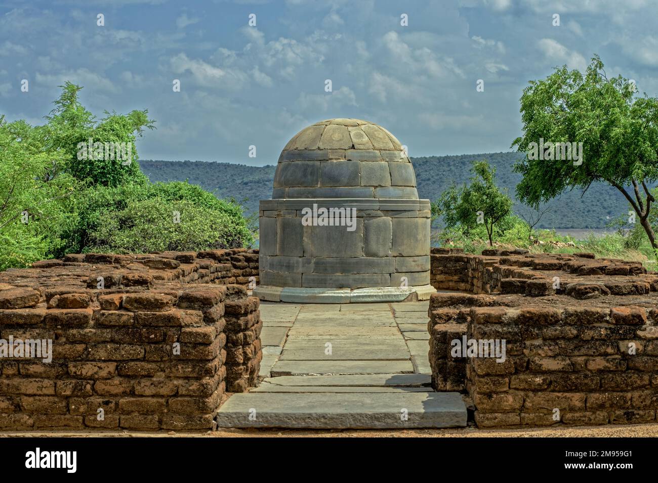 08 23 2015 III secolo d.C. rovine di Nagarjunakonda, Nagarjuna Sagar Andhra Pradesh, India, Asia, India, Asia, Asia, Asia Foto Stock