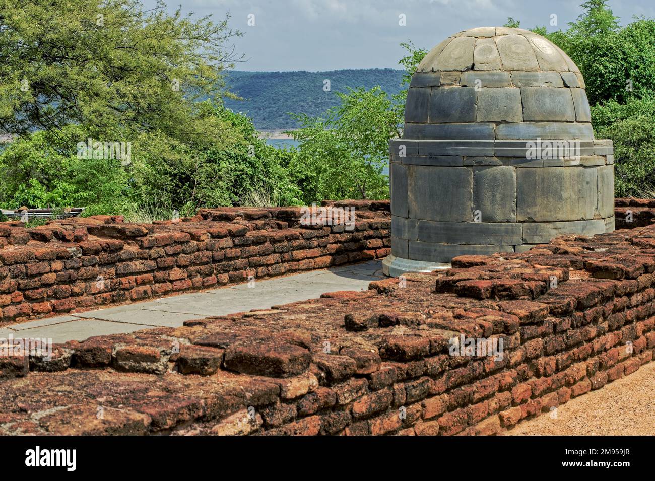 08 23 2015 III secolo d.C. rovine di Nagarjunakonda, Nagarjuna Sagar Andhra Pradesh, India, Asia, India, Asia, Asia, Asia Foto Stock