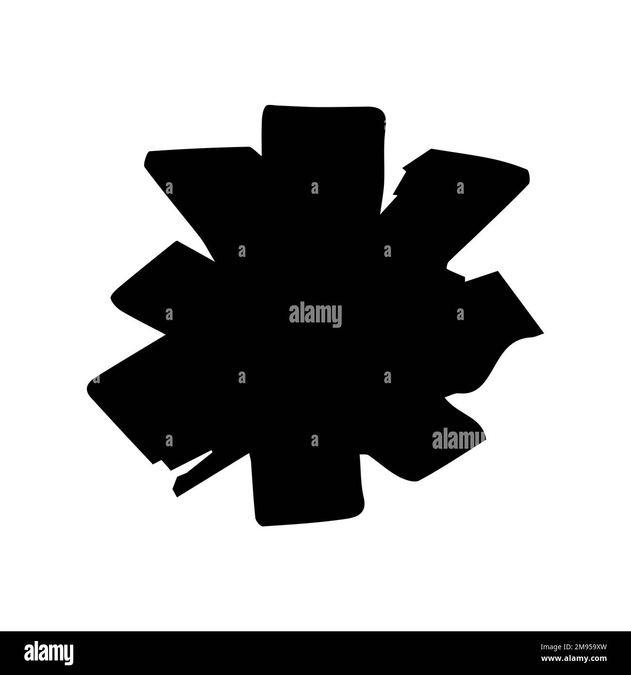 Pennello rotondo con grunge vettoriale. Tratto nero, macchie, inchiostro, immagine pennello asciutta. Un elemento artistico sporco disegnato a mano isolato su sfondo bianco. Vernice circolare Illustrazione Vettoriale