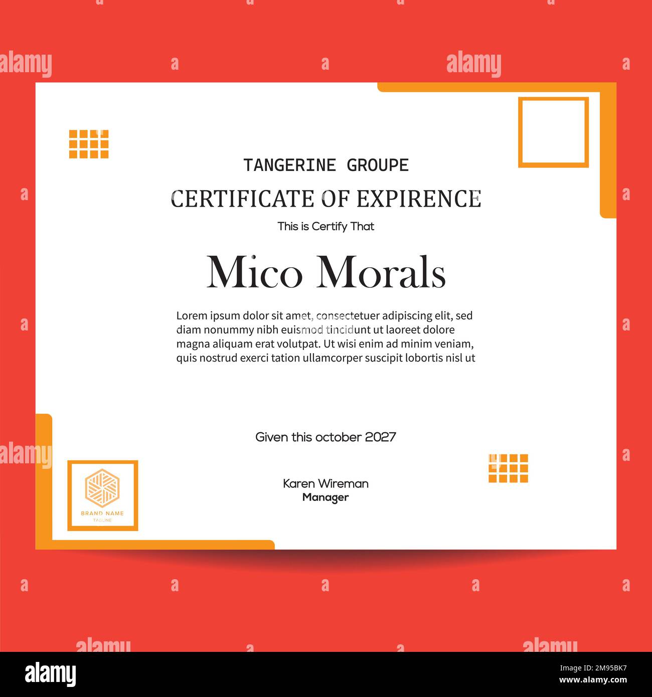 Design vettoriale modello di lettera per un'esperienza creativa e moderna Illustrazione Vettoriale