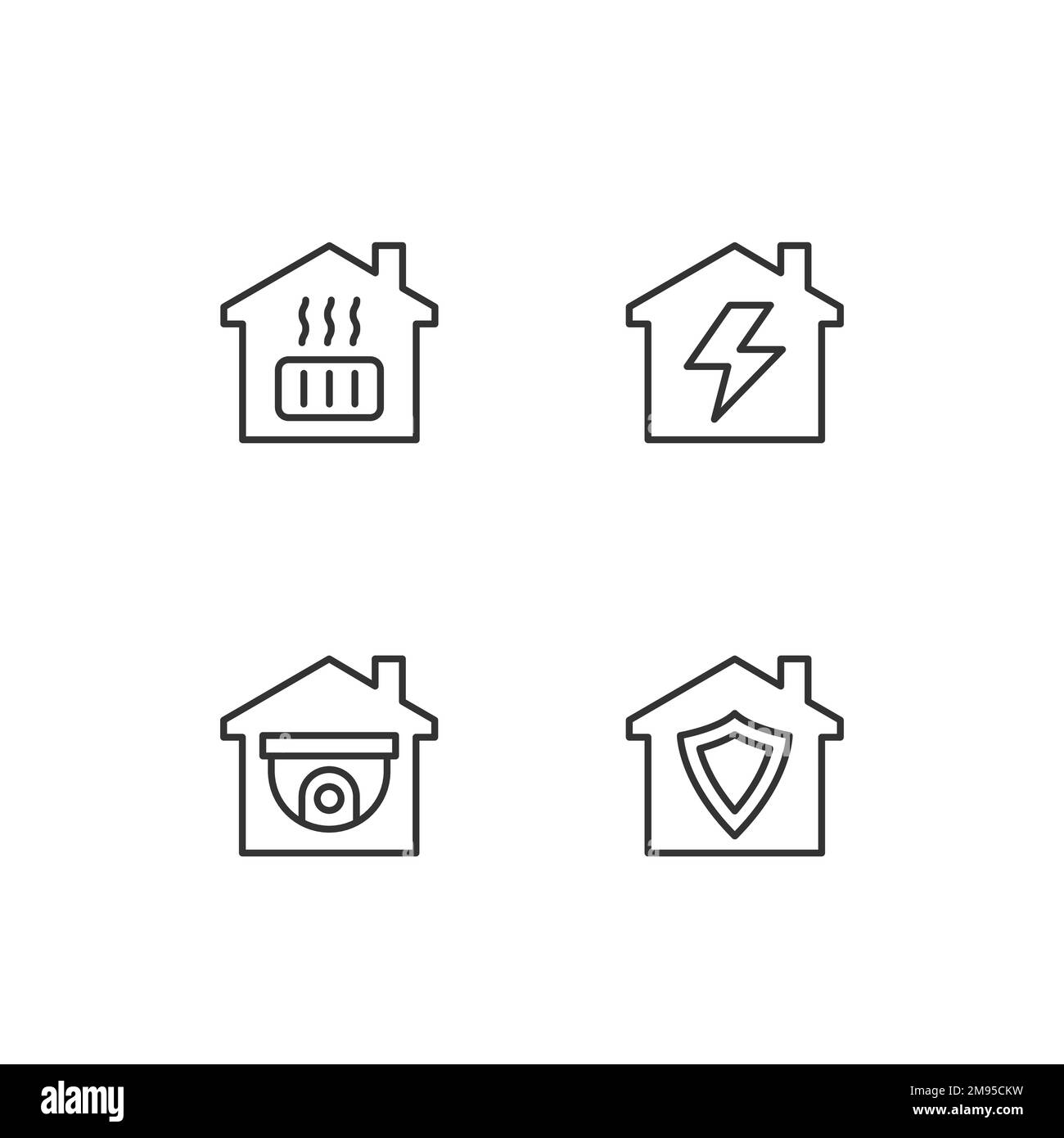 Set di icone lineari pixel Perfect per i servizi domestici Illustrazione Vettoriale