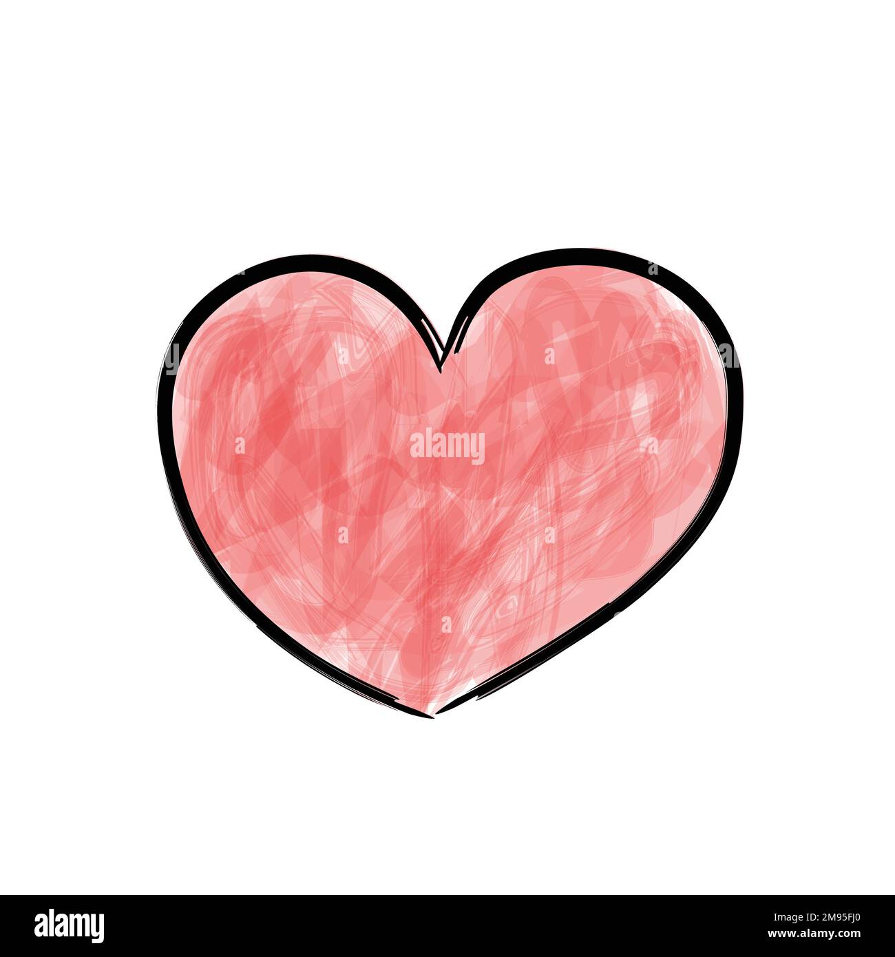 Illustrazione isolata con cuore color acqua rosso per il giorno di San Valentino, il matrimonio, il design dell'elemento di impegno. Illustrazione Vettoriale