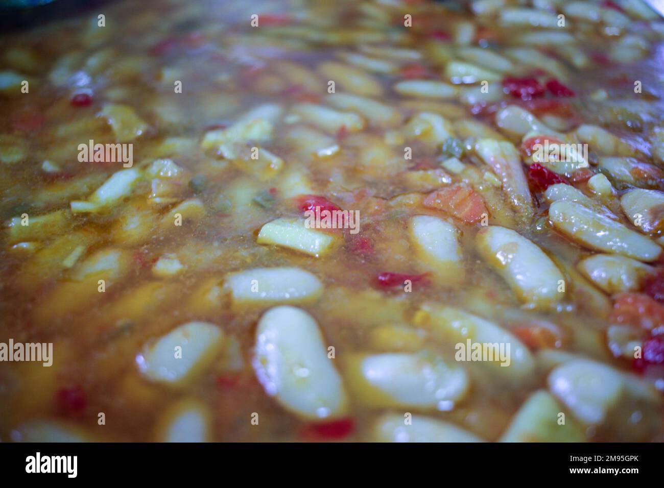 i fagioli con le verdure sono molto gustosi e sani Foto Stock