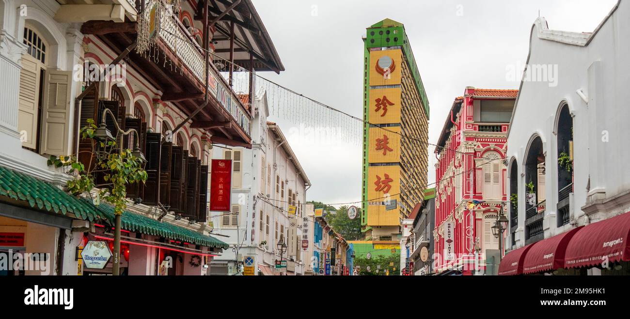 People Park Complex visto da Temple Street Chinatown Singapore Foto Stock