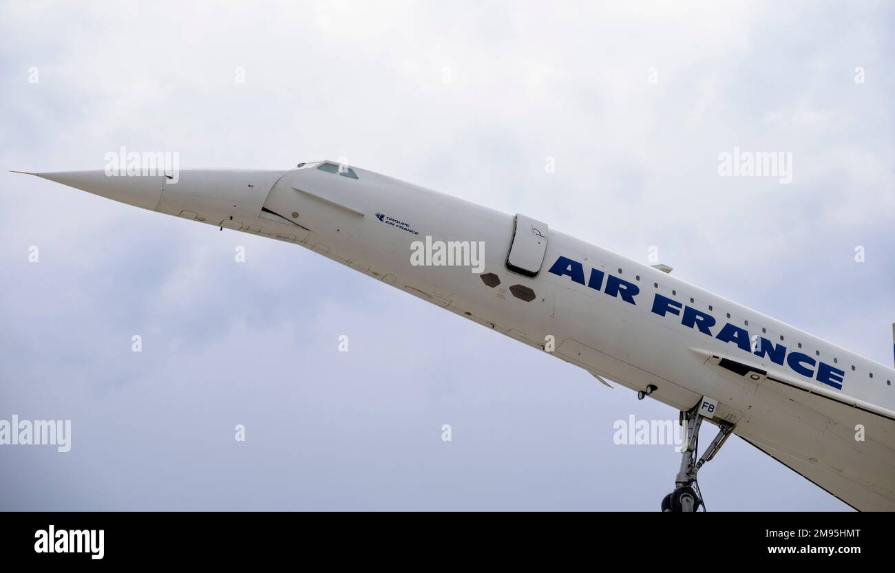 Germania, Sinsheim, Technik Museum Sinsheim: Britannico / francese supersonico jet Concorde Foto Stock