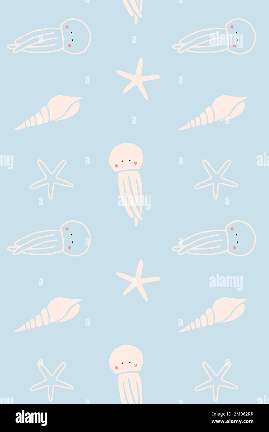 Animali subacquei vettore di pattern senza giunture Illustrazione Vettoriale