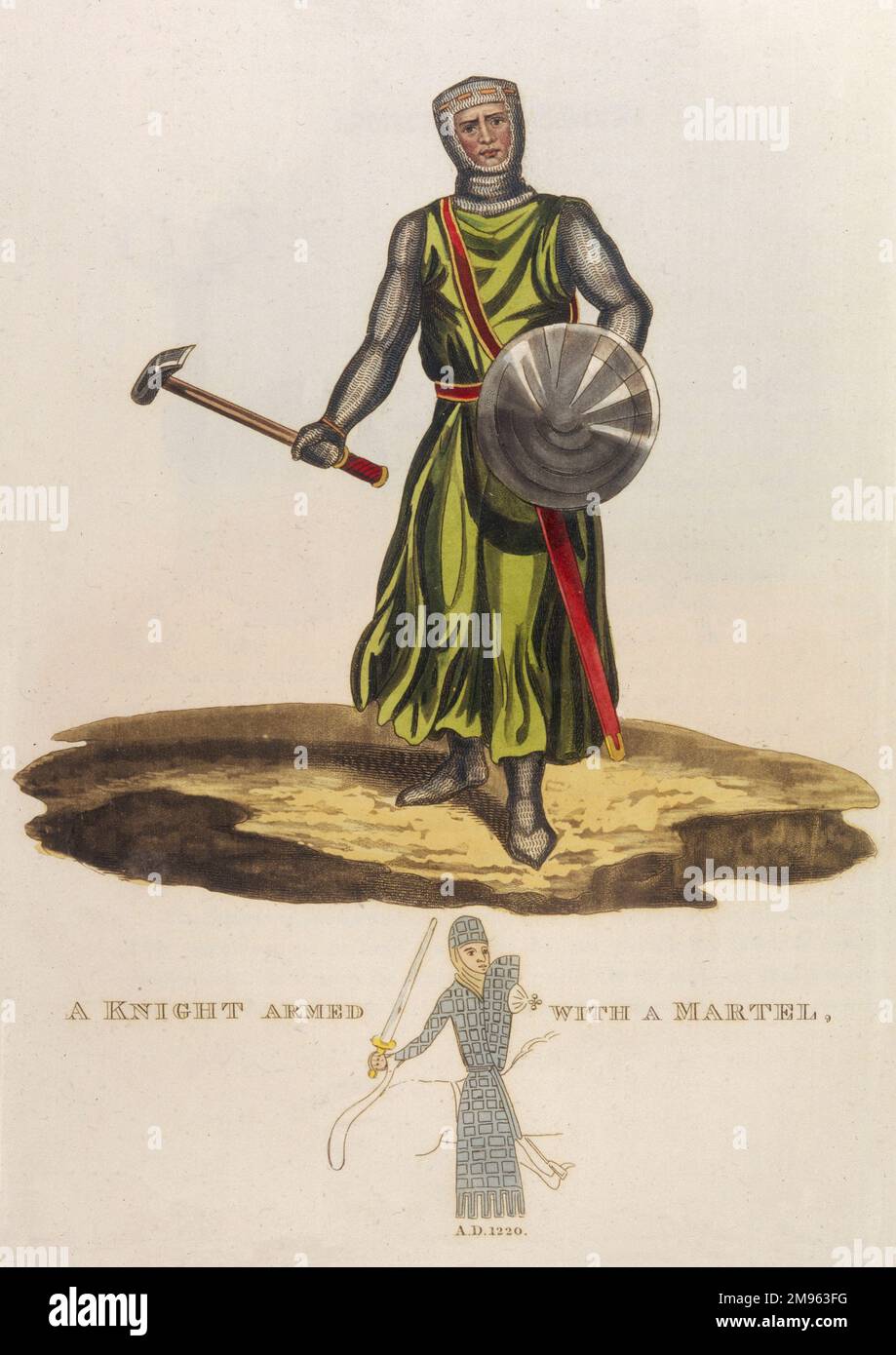 Un cavaliere armato di un martel. Foto Stock
