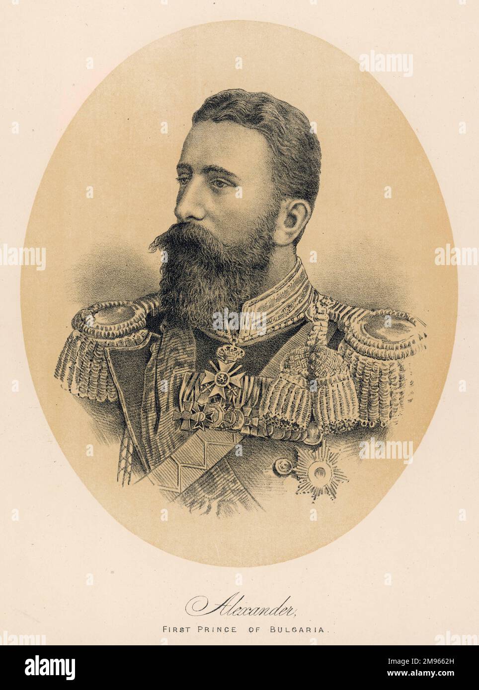 ALESSANDRO i Principe Alessandro di Battenberg, che fu brevemente Alessandro i di Bulgaria (primo Principe) dal 1879 al 86. Conosciuto come Sandro. Foto Stock