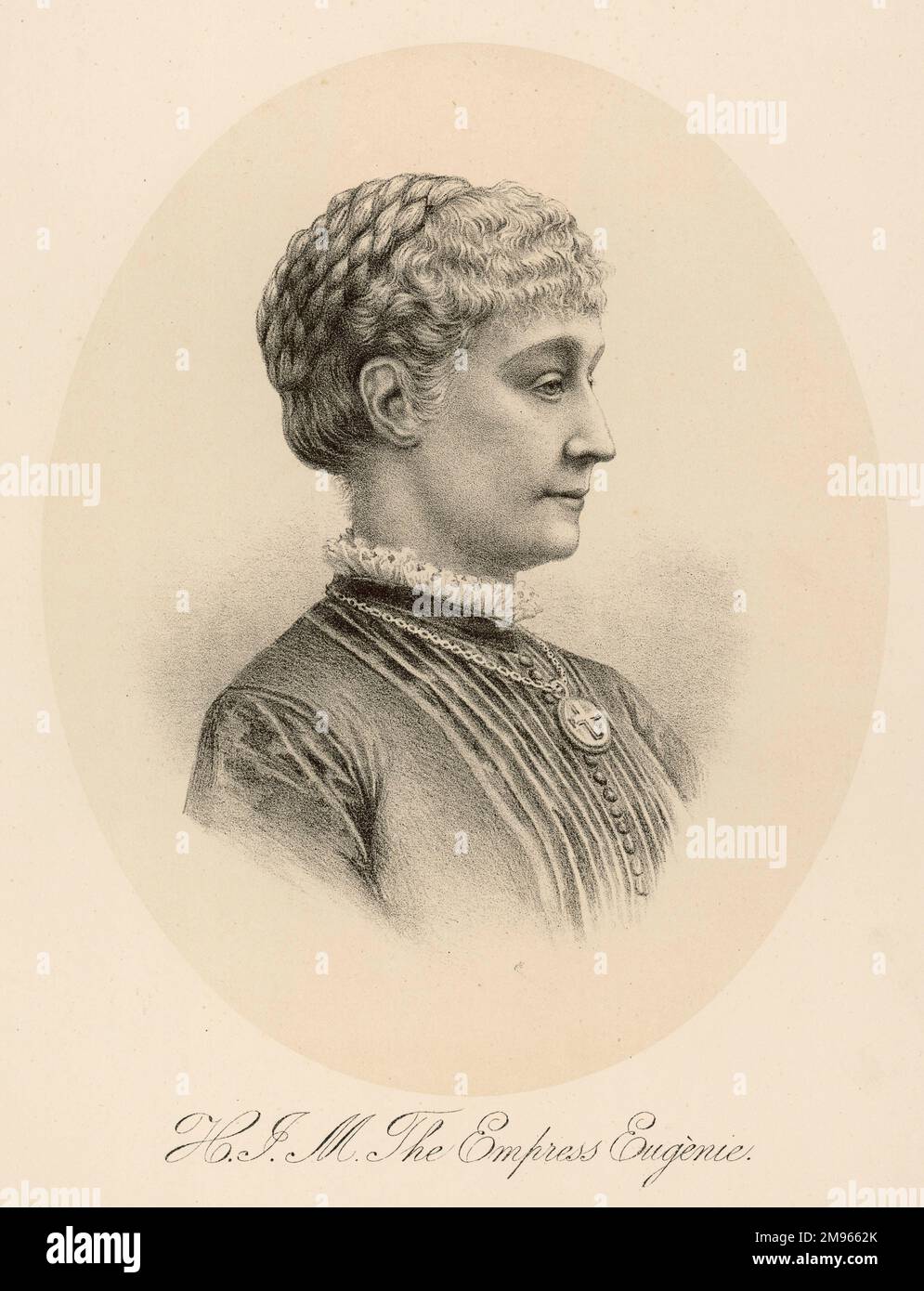EUGENIA MARIA DE MONTIJO (1826 - 1920), moglie dell'imperatore francese, Napoleone III e madre del Principe Imperiale. Rinomata bellezza e arbitro di gusto. Vissuto ad una vecchiaia matura. Foto Stock