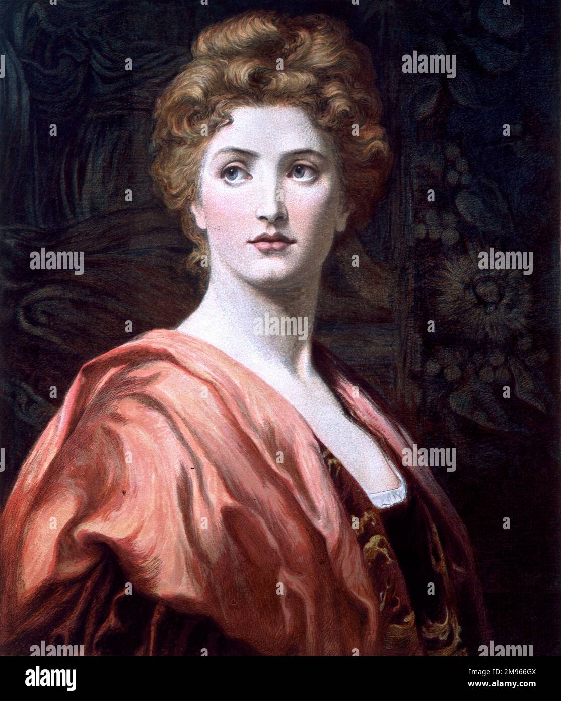 Beatrice da molto Ado su niente di William Shakespeare dipinta da Frank Dicksee (1853-1928), parte di una serie di eroine shakespeariane di noti pittori vittoriani, commissionate dalla Grafica. Foto Stock
