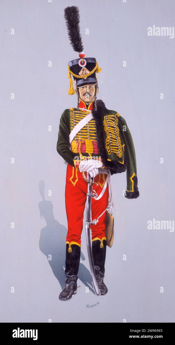 Guerra napoleonica - Hussar dei 7th Hussars francesi Foto Stock