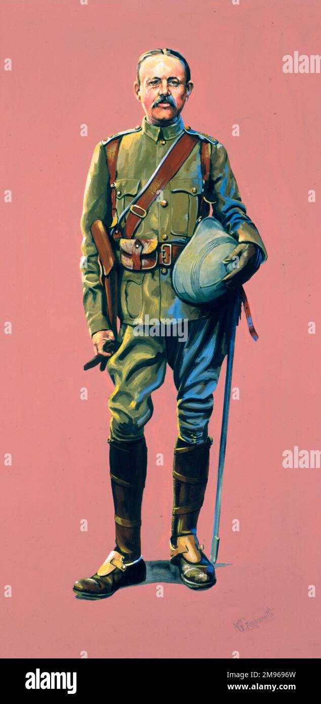 Ufficiale 2nd Guardia di vita - uniforme della Campagna di guerra del boer. Dipinto di Malcolm Greensmith Foto Stock