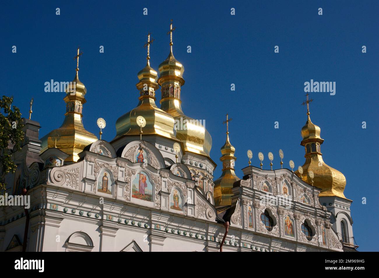 Vista della Cattedrale della Dormizione (Pechersk Lavra), o Cattedrale dell'Assunzione, a Kiev, Ucraina. Foto Stock