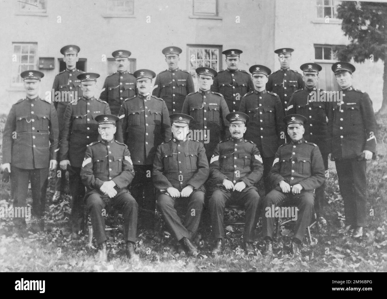 Foto di gruppo della polizia militare appartenente al reggimento gallese. Foto Stock