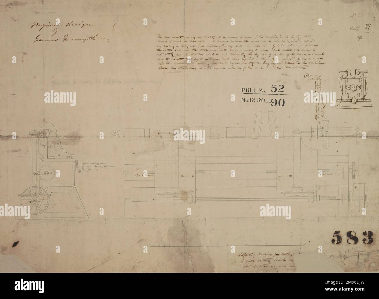 Macchina per il taglio delle scanalature dei tasti sugli assali ferroviari, quote anteriori e laterali Foto Stock