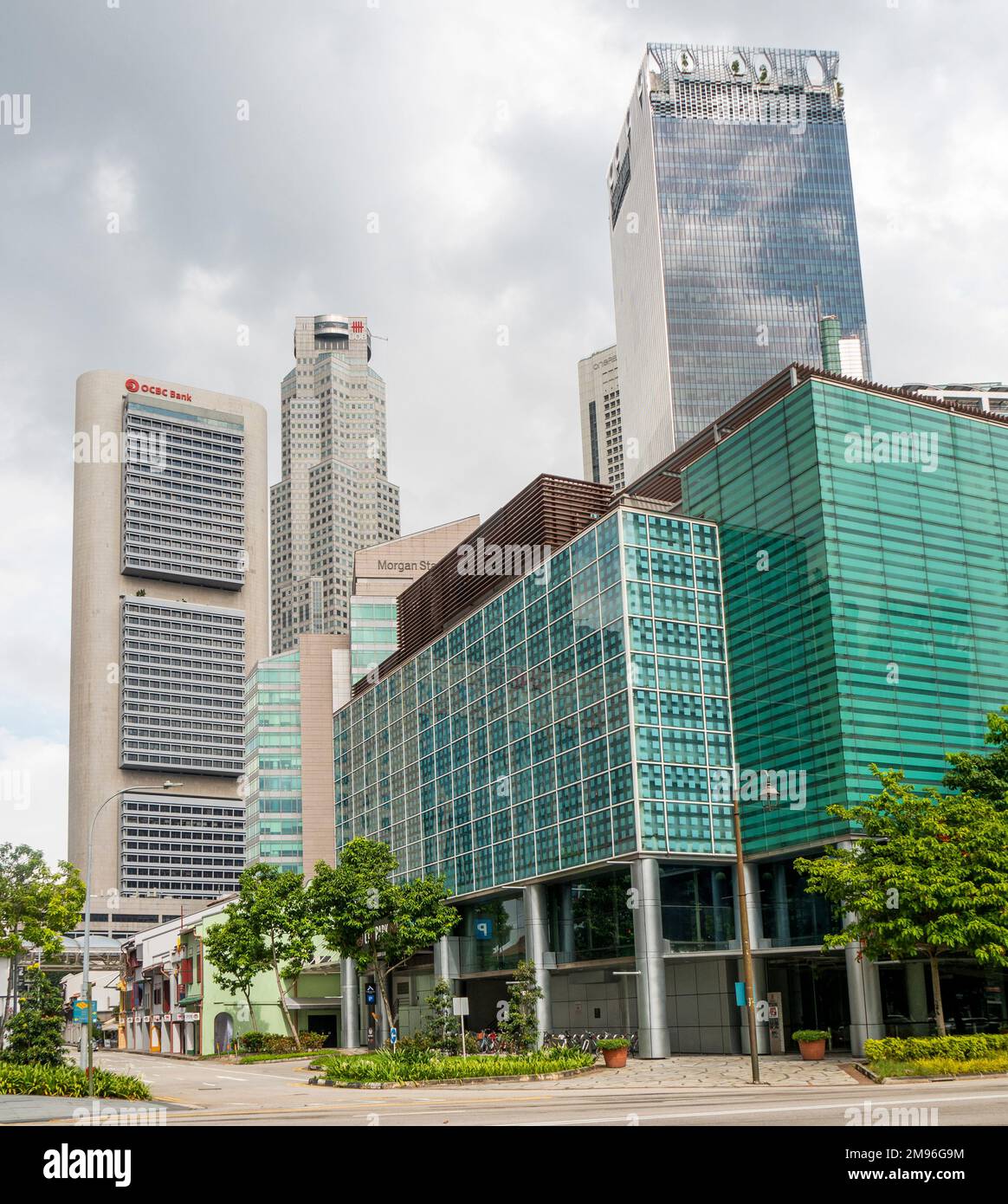 Alte torri di uffici di Singapore Foto Stock