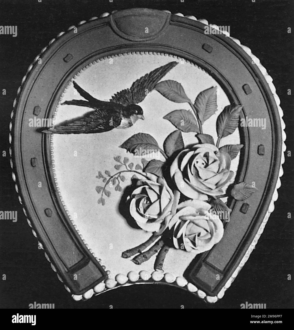 Torta anniversario. Con buona fortuna Emblems Foto Stock