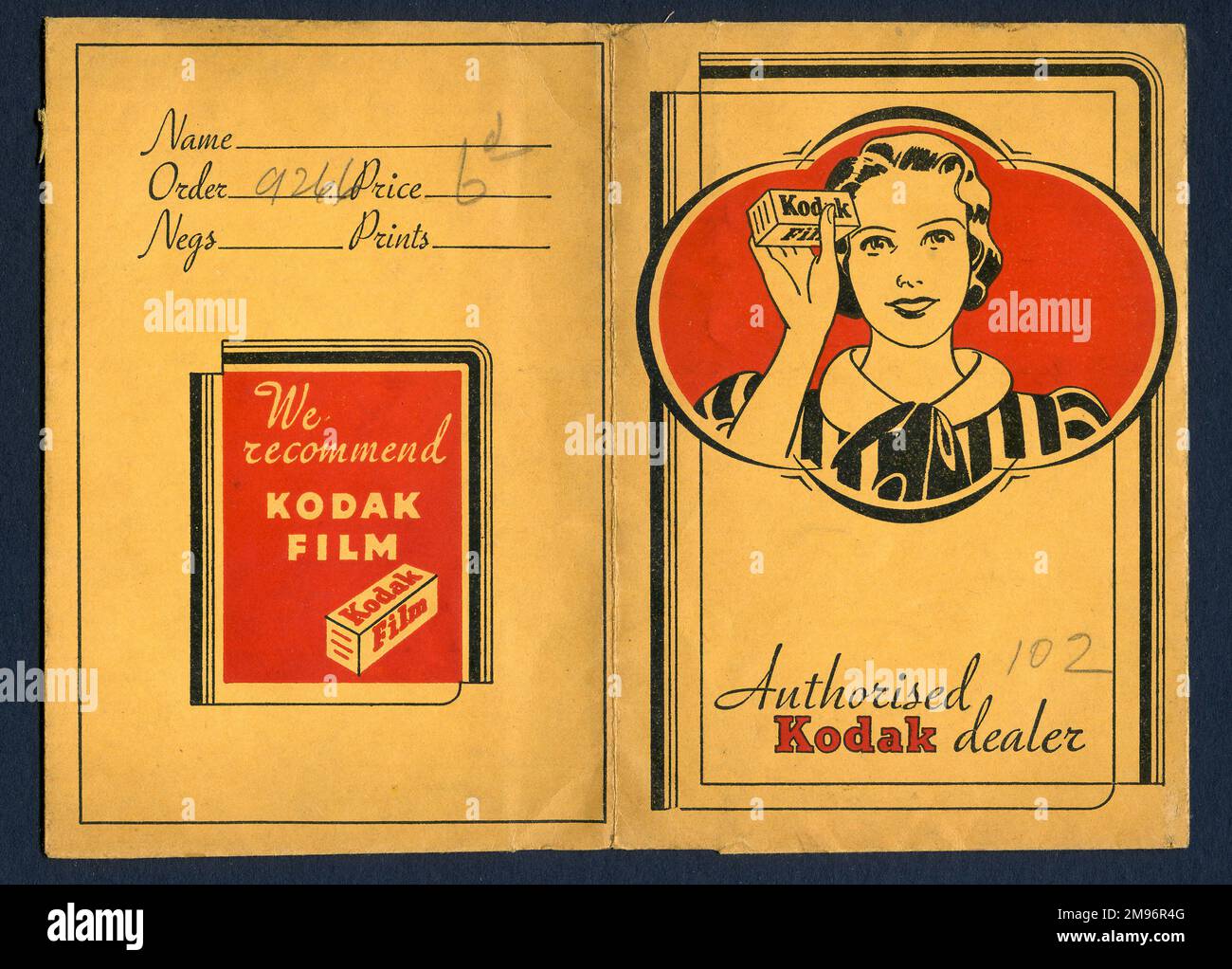 Astuccio per stampa fotografica, pellicola pubblicitaria Kodak. Foto Stock