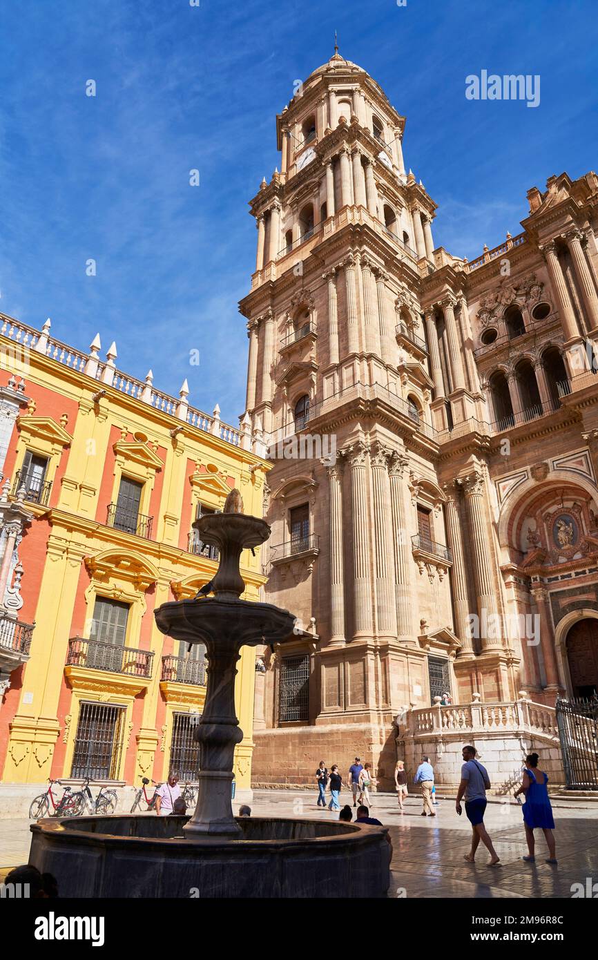 Cattedrale di Malaga, Plaza del Obispo, Provincia di Malaga, Andalusia, Spagna Foto Stock