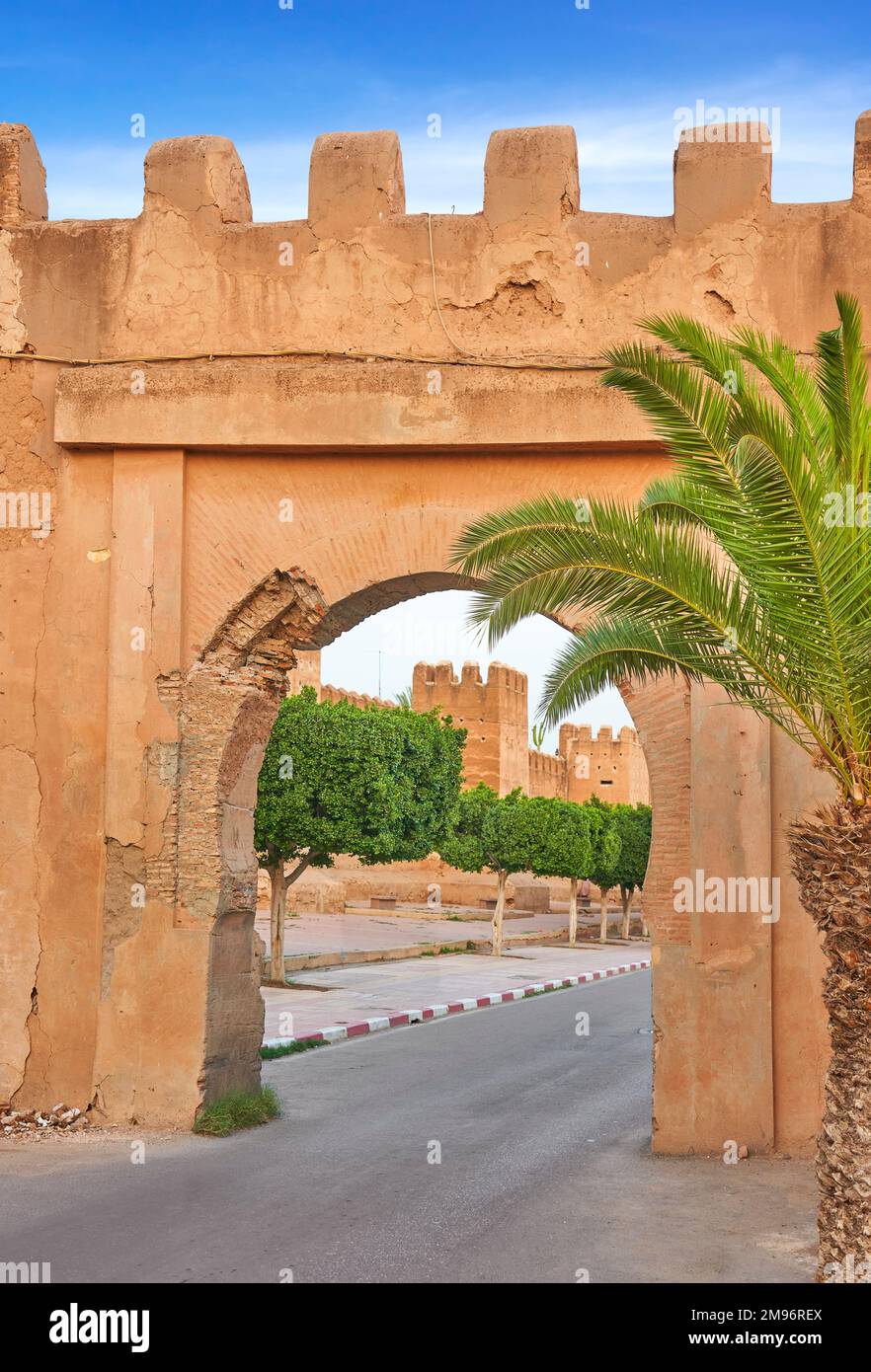 Muro della città di Taroudant, Marocco, Africa Foto Stock