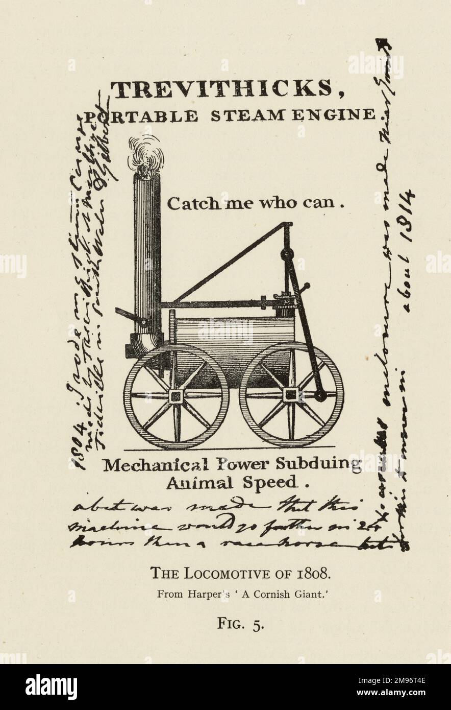 Il motore a vapore portatile di Trevitthick del 1808, "catch me who CAN" (catch me who CAN) Foto Stock