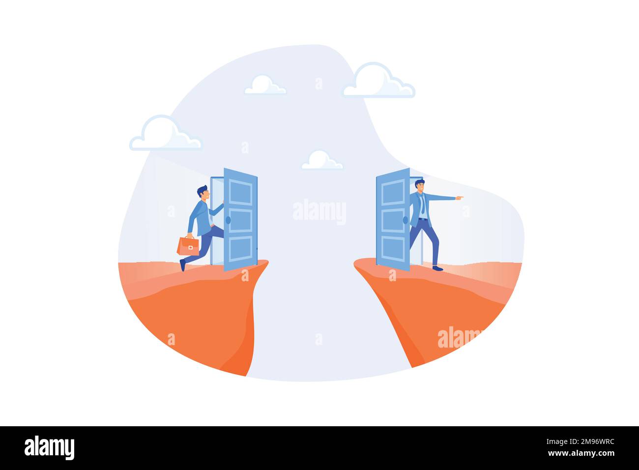 hortcut per il successo aziendale, soluzione o opportunità di business, idea o creatività per risolvere il problema, concetto di determinazione della leadership, flat vettor mod Illustrazione Vettoriale