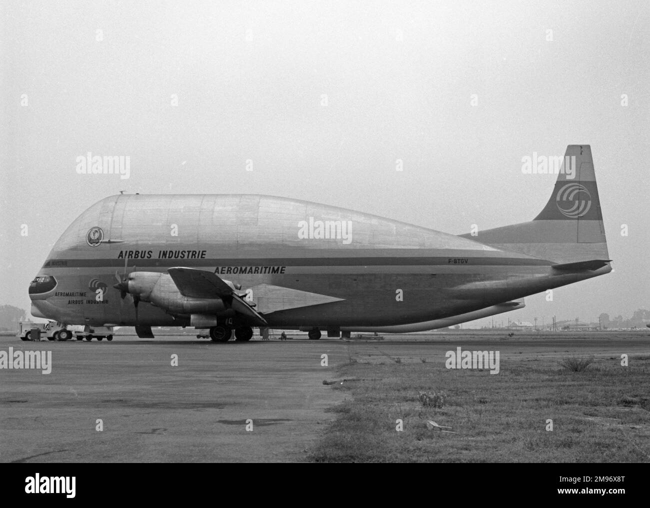 Il primo di un totale di 4 turbine Super Guppy ad essere costruito da Aero Spacelines. Volò per Airbus per più di 20 anni trasportando le sezioni Concorde e Airbus. Attualmente conservato a Bruntingthorpe nel Regno Unito. Foto Stock