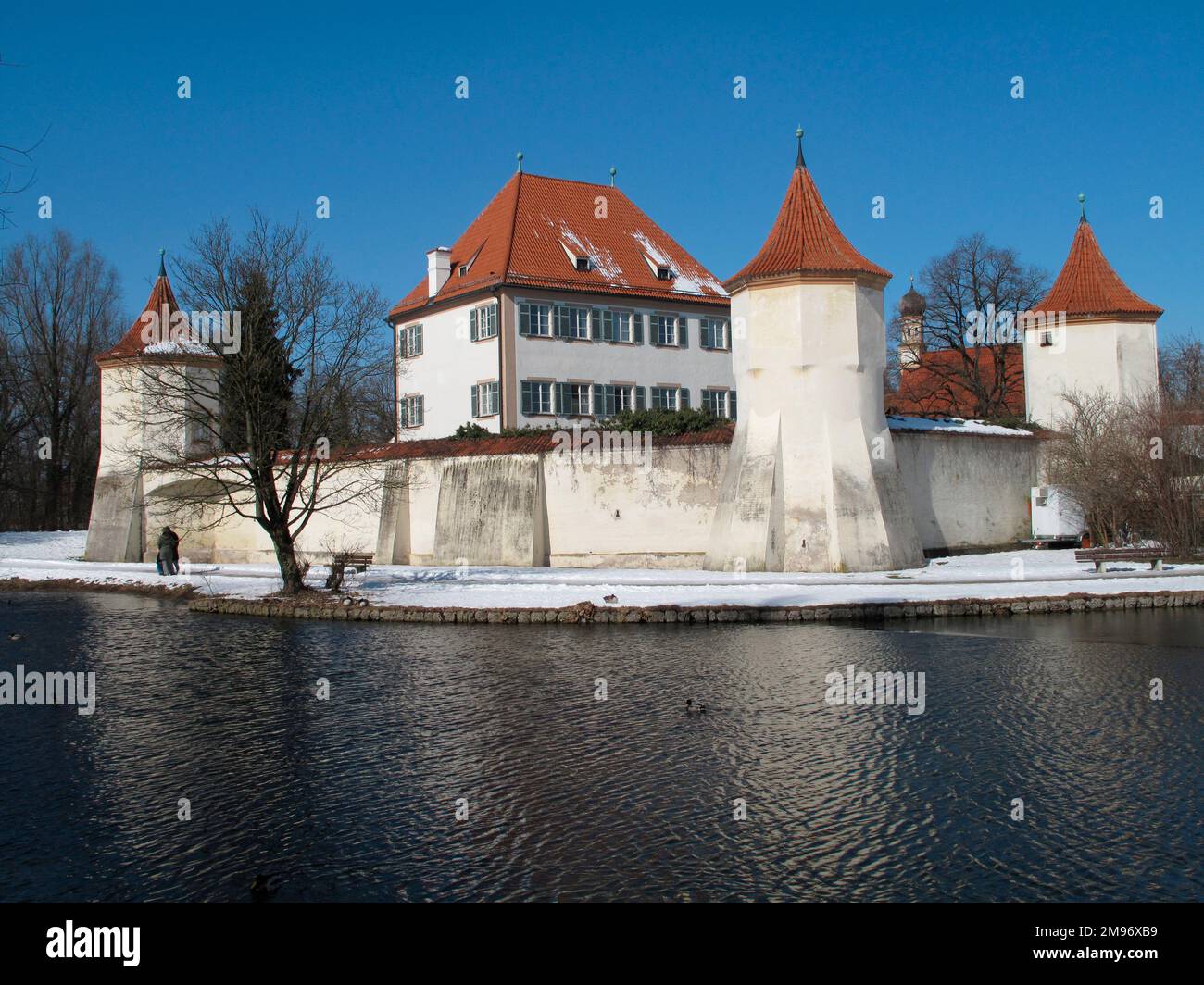 Germania, Bayern, Monaco di Baviera: Il castello di Blutenburg in inverno. Foto Stock