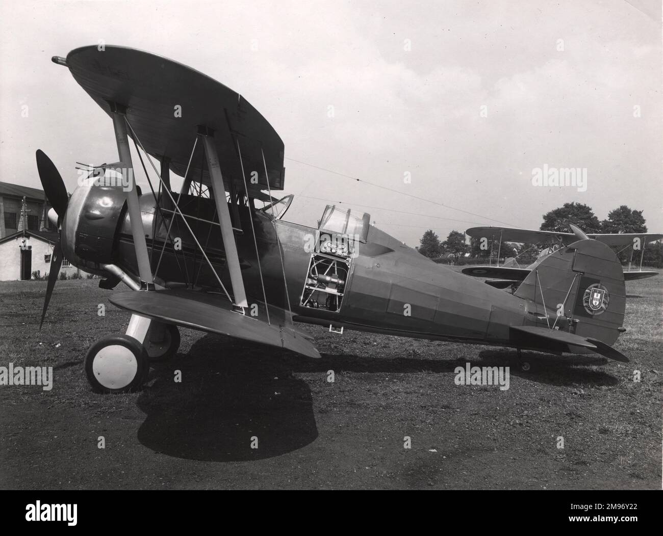 Gloster Gladiator II dell'aeronautica portoghese, che mostra l'installazione della radio. Foto Stock