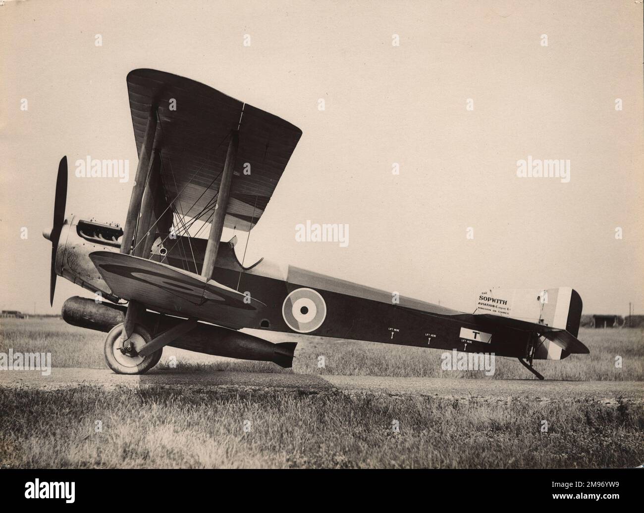 Il prototipo Sopwith T1. Vista laterale. Foto Stock