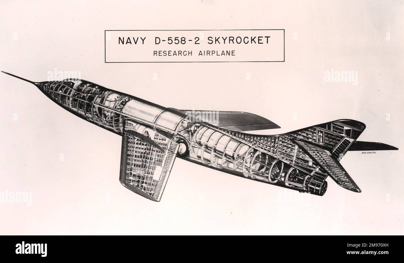 Disegno in sezione dello Skyrocket Douglas D-558-2. Foto Stock