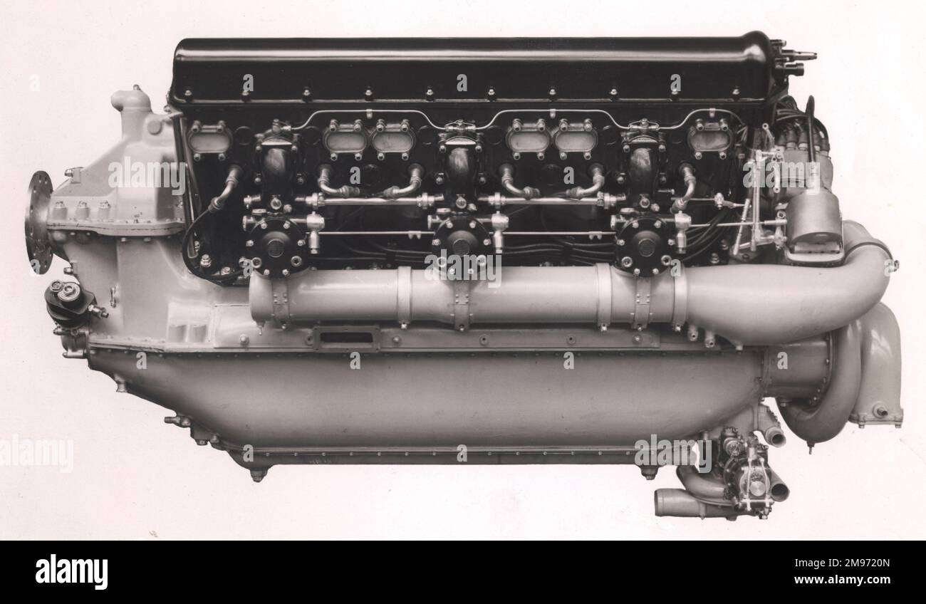 Hispano-Suiza 12Xirs12 cilindri tipo V raffreddato ad acqua con valore nominale di 610hp A. Foto Stock