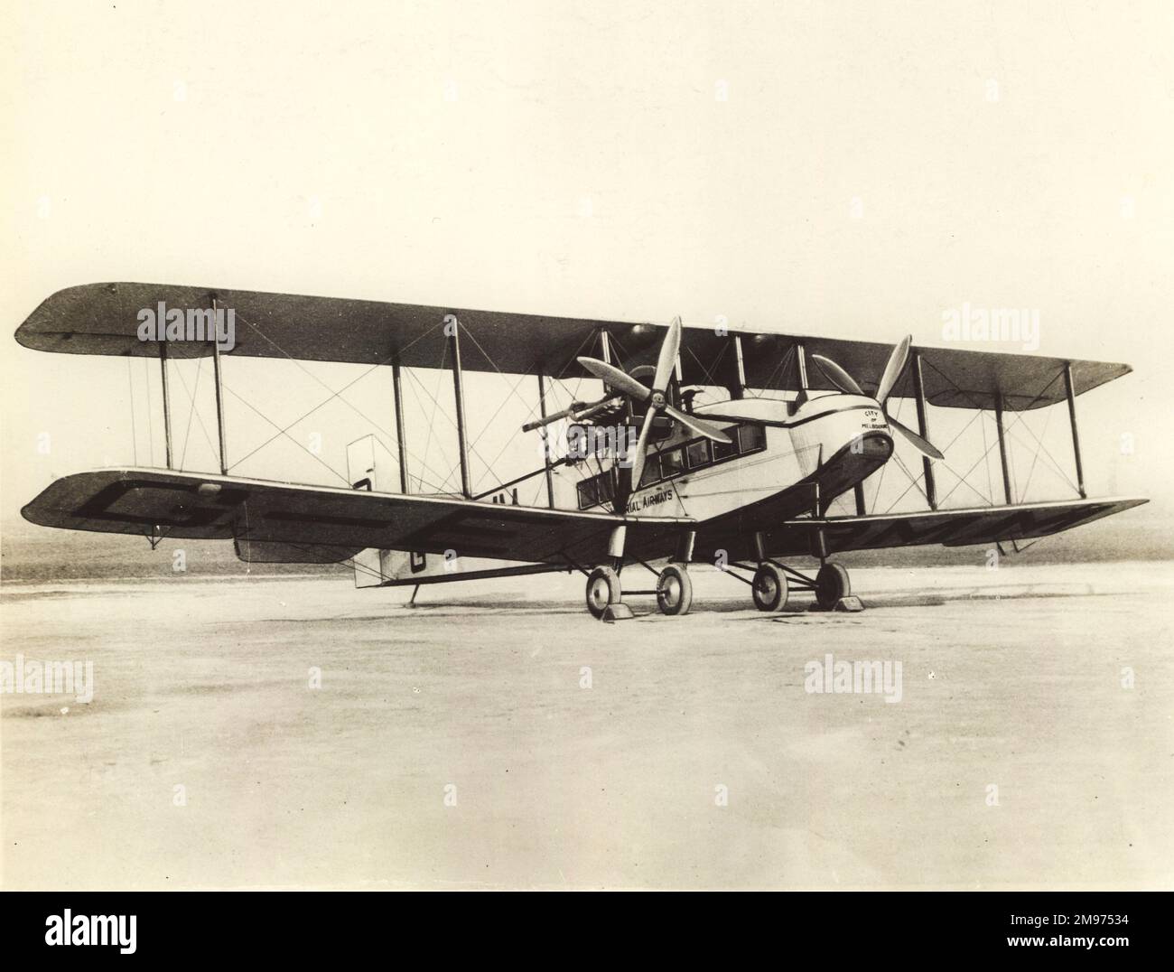 Handley Page W10, G-EBMM, Città di Melbourne, in Imperial Airways marcature. Foto Stock