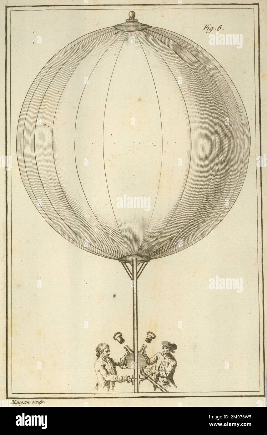 Figura 6 da Dissertation sur les Globes Aérostatiquse di Parcieux, pubblicato nel 1783. Foto Stock