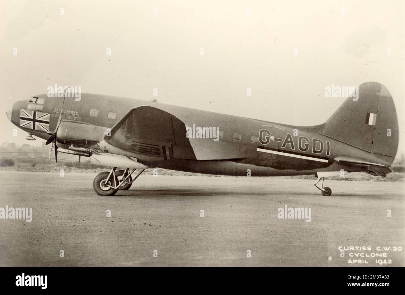 Curtiss CW20, G-AGDI, St Louis, del BOAC. Aprile 1942. Foto Stock