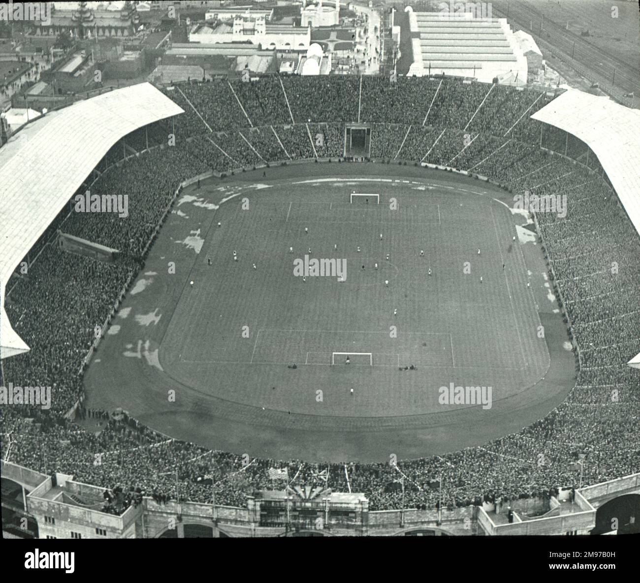 Veduta aerea della finale di Coppa 1924, Stadio di Wembley, Londra. Foto Stock