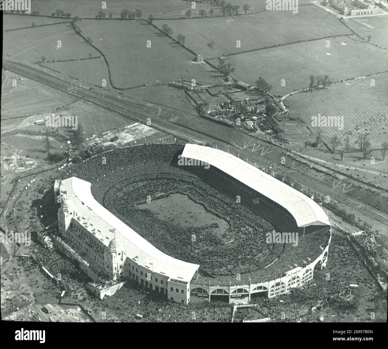 Veduta aerea della finale di Coppa 1923, Stadio di Wembley, Londra. Foto Stock