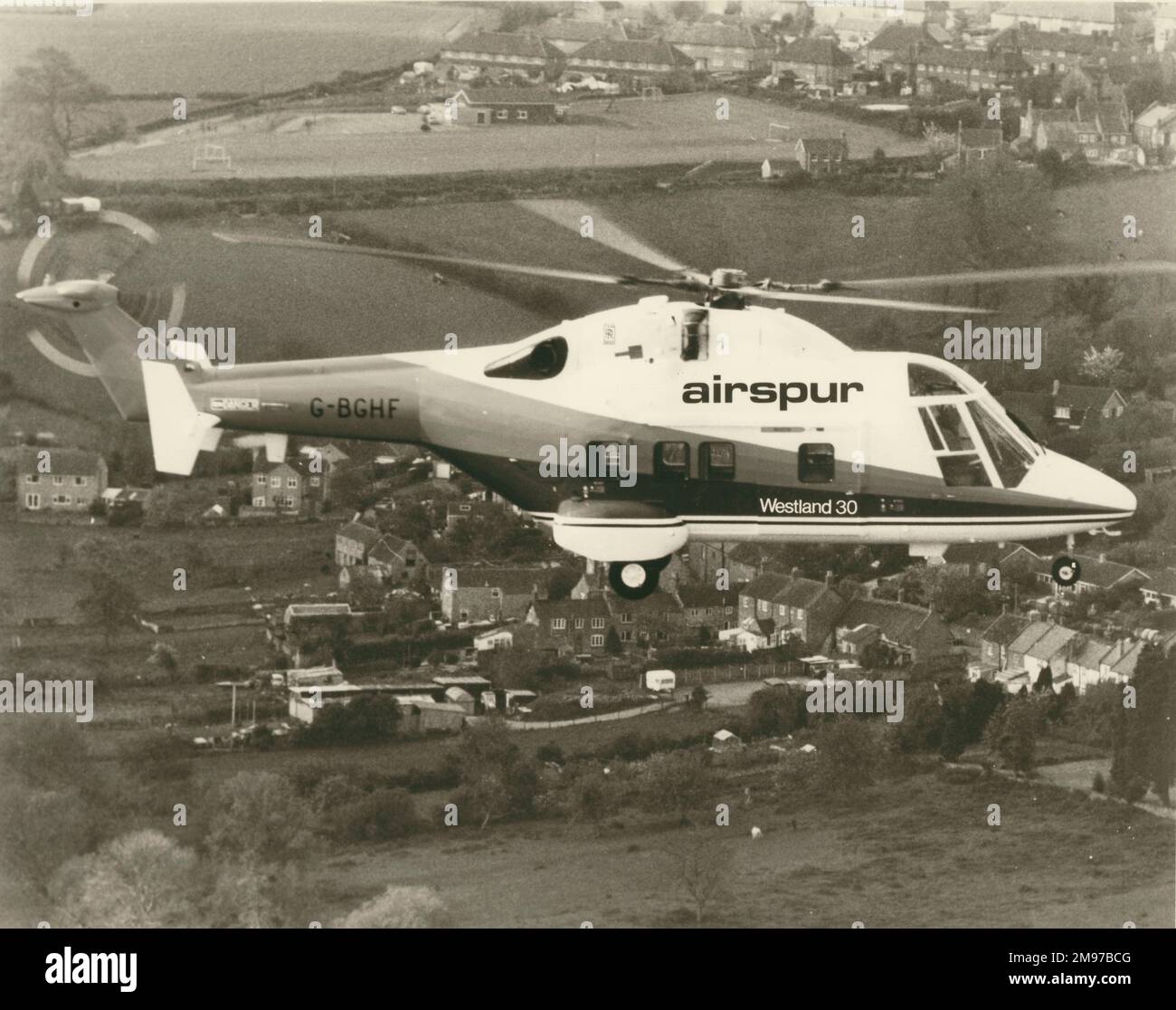 Primo prototipo Westland 30, G-BGHF, in marcatura Airspur. Foto Stock