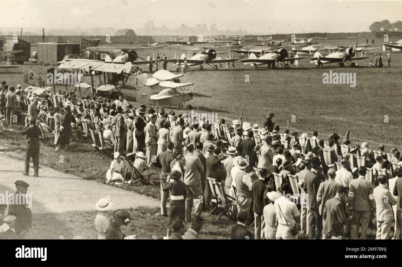 L'International Air Rally organizzato dal Five Ports Flying Club all'aeroporto di Lympne, Hythe, Kent. 29 agosto 1936. Foto Stock