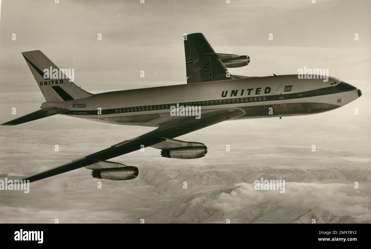 Il secondo Boeing 720-022, N7202U, è stato consegnato alla United Air Lines. Foto Stock