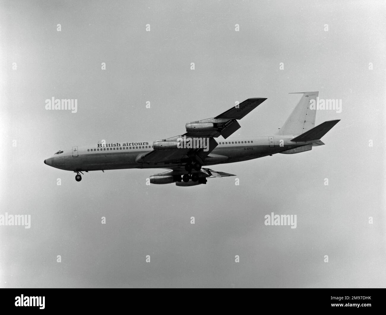 Boeing 707-436 G-APFD British Airtours Heathrow 7 febbraio 1974 Foto Stock